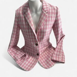 Mi Ami Pink Tweed Blazer | Chic Jacket | Size Small